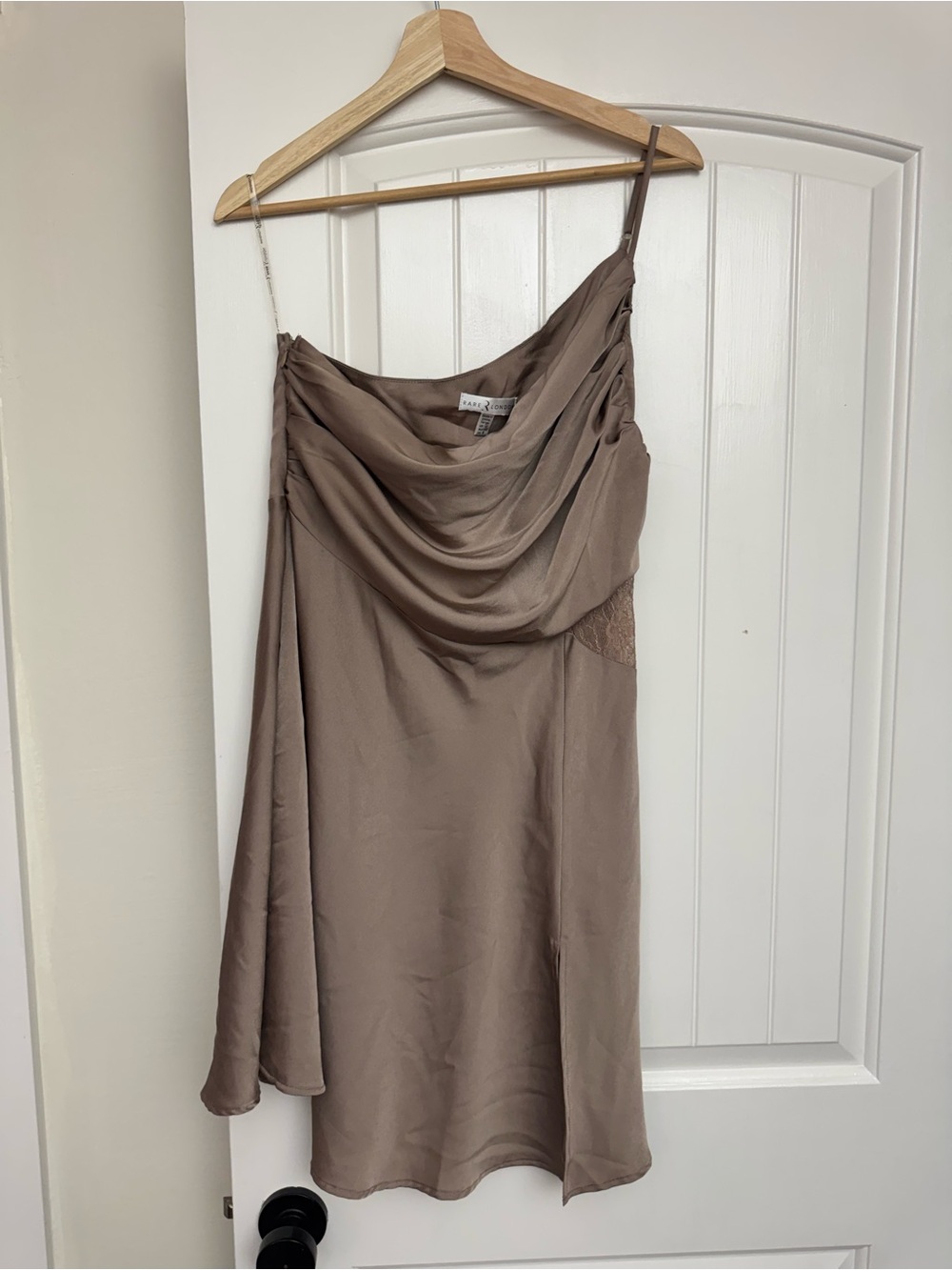 Rare London taupe one strap dress